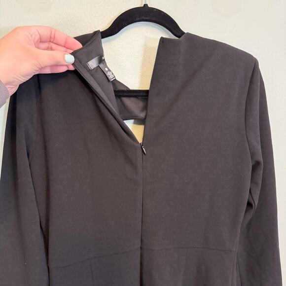 Aqua Mini Bodycon Dress L Black Evening Party Cocktail Cut Out Long Sleeves NWT - Picture 4 of 9